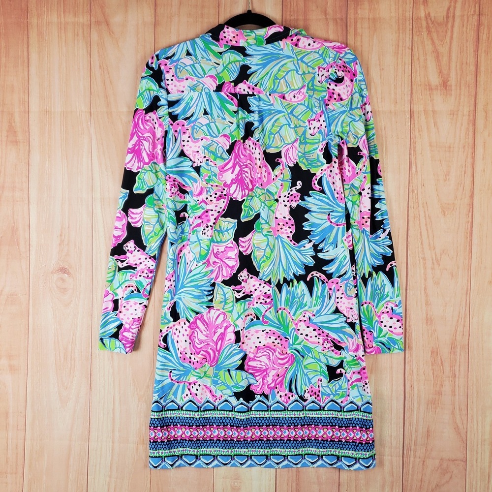 Lilly Pulitzer Brickell Dress Womens XS Pink Floral Print Nylon Stretch Upf 50+ - Picture 2 of 12